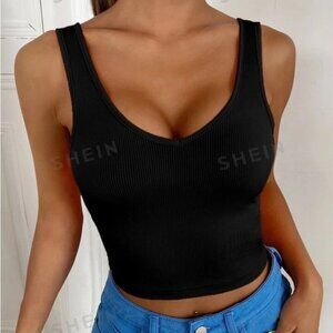 SHEIN black crop top, size large